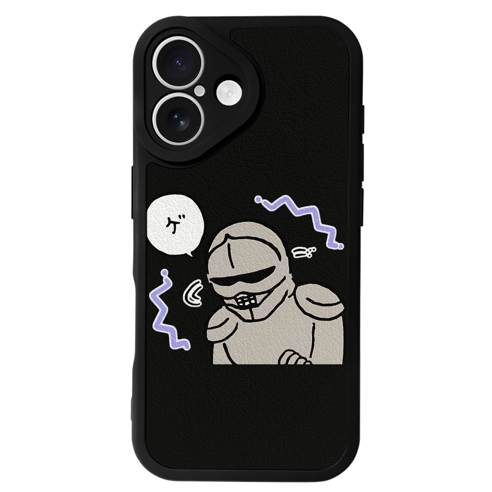 （画像用） ちいかわ 労働の鎧さん Chii-kawa Mr. Armor of Labor 【iPhone 16シリーズ対応】シリコンスマホケース（レザー調） 材質：シリコン